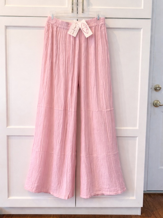 In Time Other - 100% cotton Chic Pink Swim Coverup gauze pants